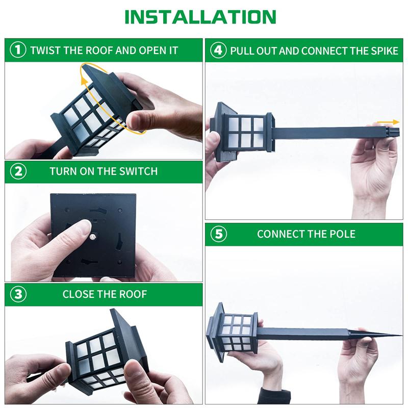 1 шт. квадратные светодиодные солнечные фонари для газона, уличная солнечная лампа, украшение для сада, двора, патио