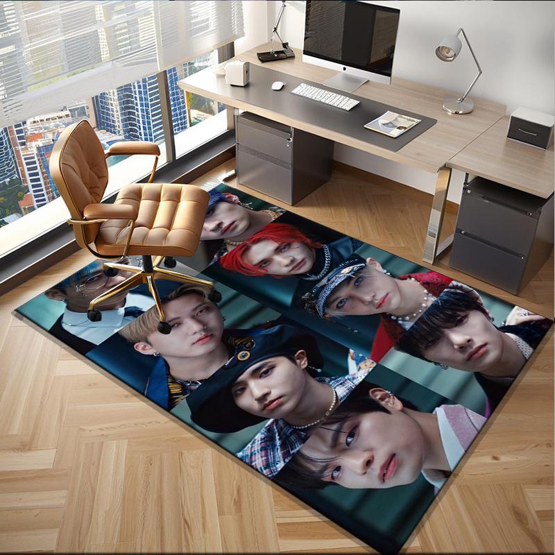 K-pop Stars In Urban Vibes Office Rug Chair Mat, Game Carpet, Suitable for Front Door, Bedroom, Living Room, Desk, Holiday Gift