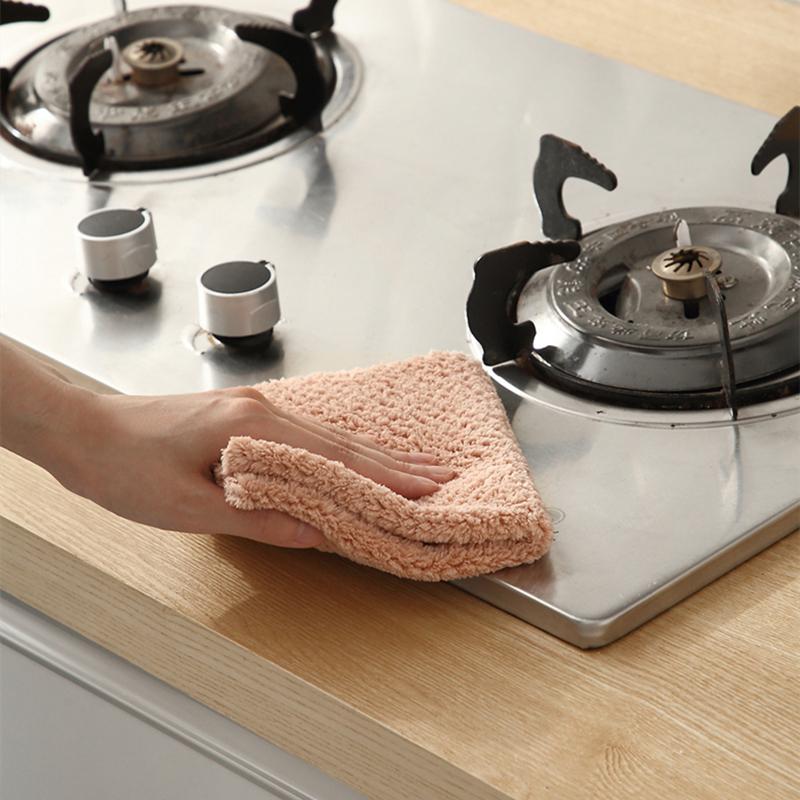 New 10PCS Microfiber DishCloth Non-stick Oil Absorbent Towel for Kitchen Multifunction Household Bathroom Towels Kitchen 2023