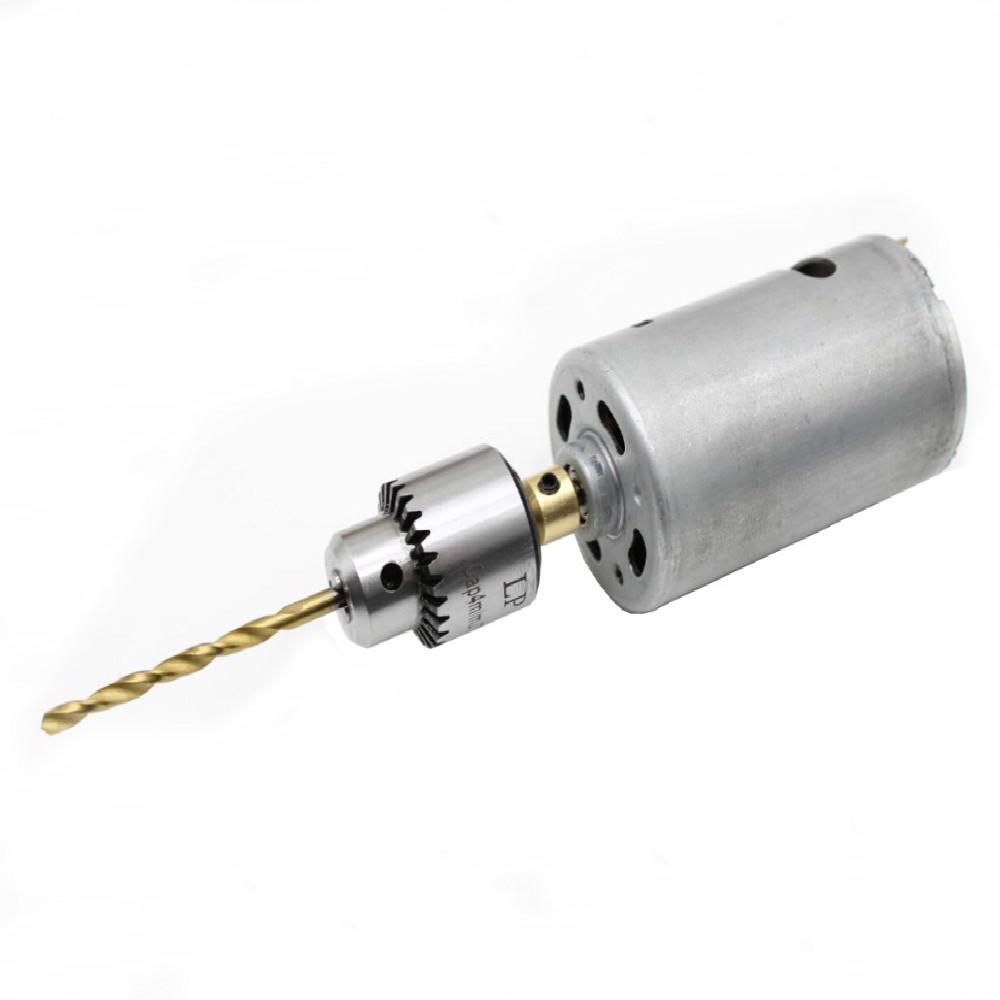 Микромоторный сверлильный патрон, диапазон зажима 0,3-4 мм, конический мини-сверлильный патрон с ключом патрона, 3,17 мм, латунный вал электродвигателя