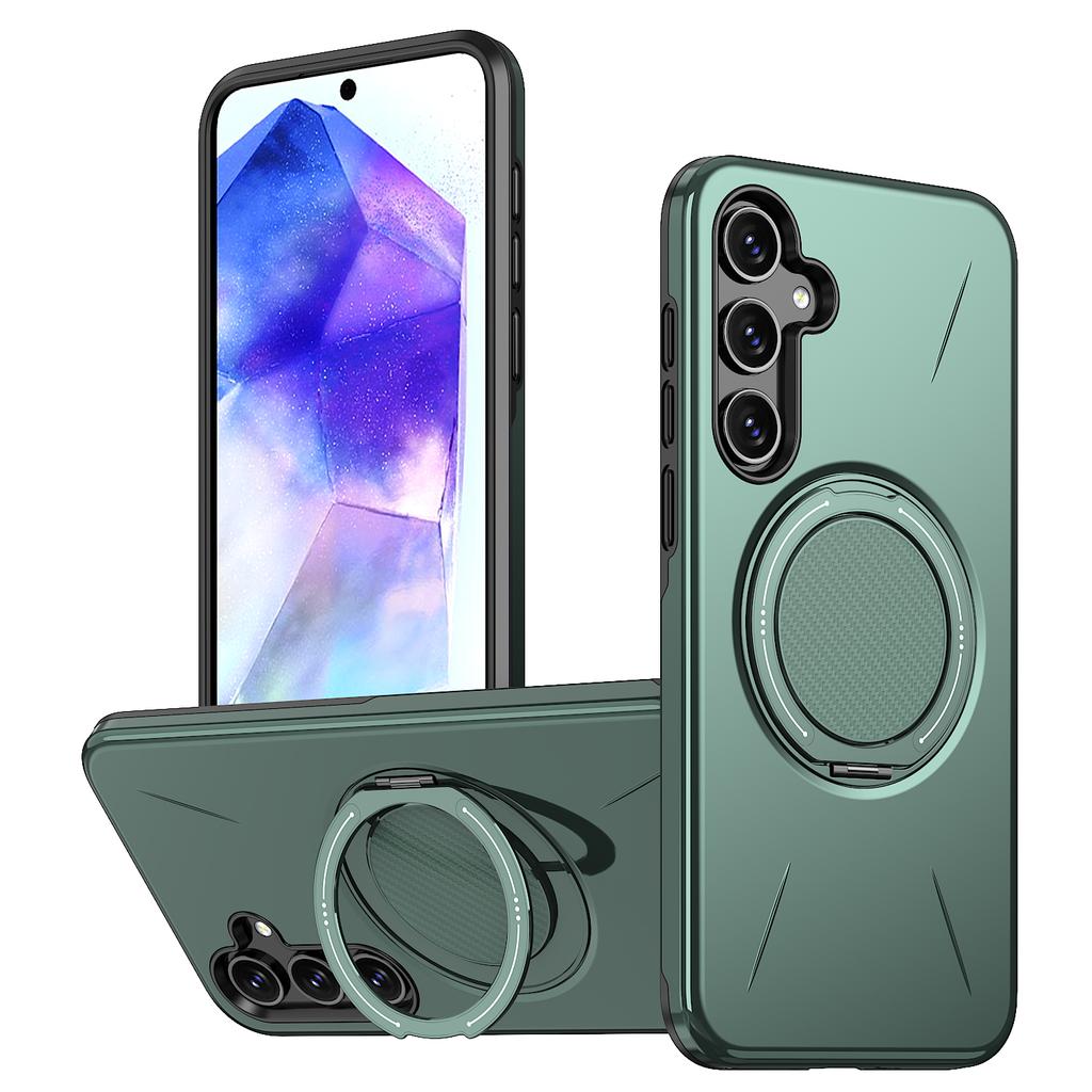 Вращающаяся Складная Магнитная Подставка Чехол для Телефона Для Samsung Galaxy A55 A16 A56 A36 A26 A14 A15 A35 A17 5G Двухслойный Ударопрочный Чехол