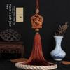 12 Zodiac Entering Safety Pendant Tassels Rearview Mirror Hanger Peach Wood Pendant  Women