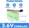 3.6V 2400mAh Ni-MH AA Rechargeable Battery with USB Charging Cable and SM-2P Connector – Ideal for RC Toys, Lighting, and Power Tools