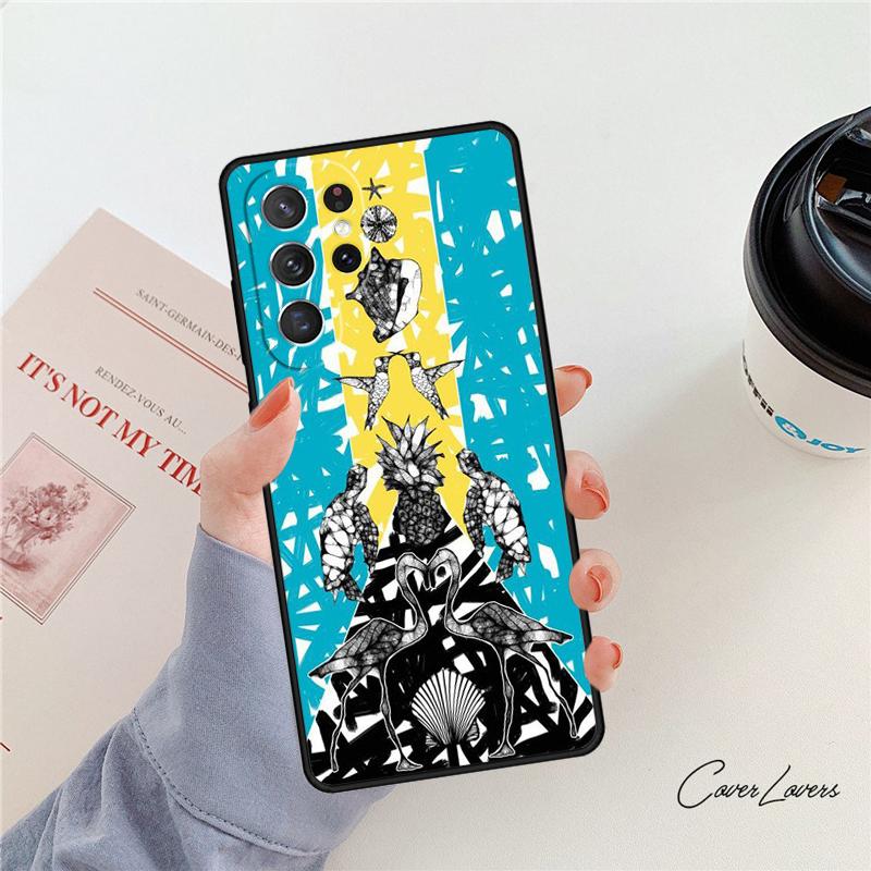 Чехол для телефона Флаг Багамских островов Для Samsung Galaxy S24 S25 S23 S22 Ultra Note 10 20 Plus S20 S21 FE