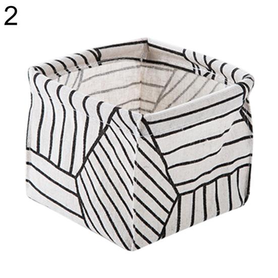 Tree Stripe Cactus Home Desktop Box Sundries Organizer Foldable Storage Basket