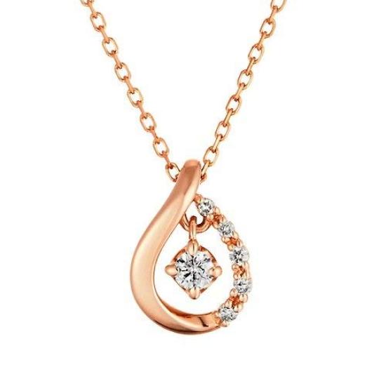 Diamond K18 Pink Gold Necklace 111331123116 [Yondo Sea] (PG) Women's