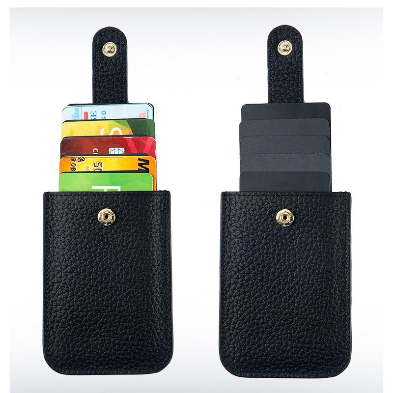 Модный женский RFID-щетка с защитой от кражи, держатель для кредитных карт, кошелек, креативная сумка с пряжкой, мини-простота, сумка для карт, карман для женщин, портативные тонкие чехлы для карт