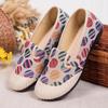 Ethnic Style Women's Shoes Old Beijing Cloth Shoes Women's Woven Round Dot Linen Cloth Middle-aged and Elderly Mother's Shoes
