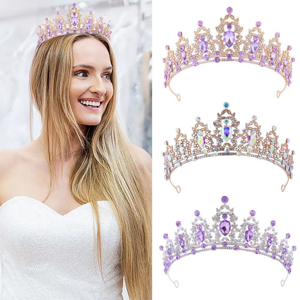 Элегантная Корона для Волос Сияющие Свадебные Хрустальные Украшения для Волос Тиары Принцессы Головной Убор Свадебные Украшения