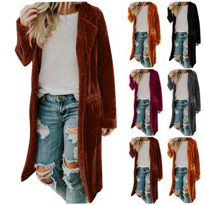 Женские топы с длинными рукавами, повседневные футболки, кардиганы, повседневные блузки, топы, удлиненные тренчи