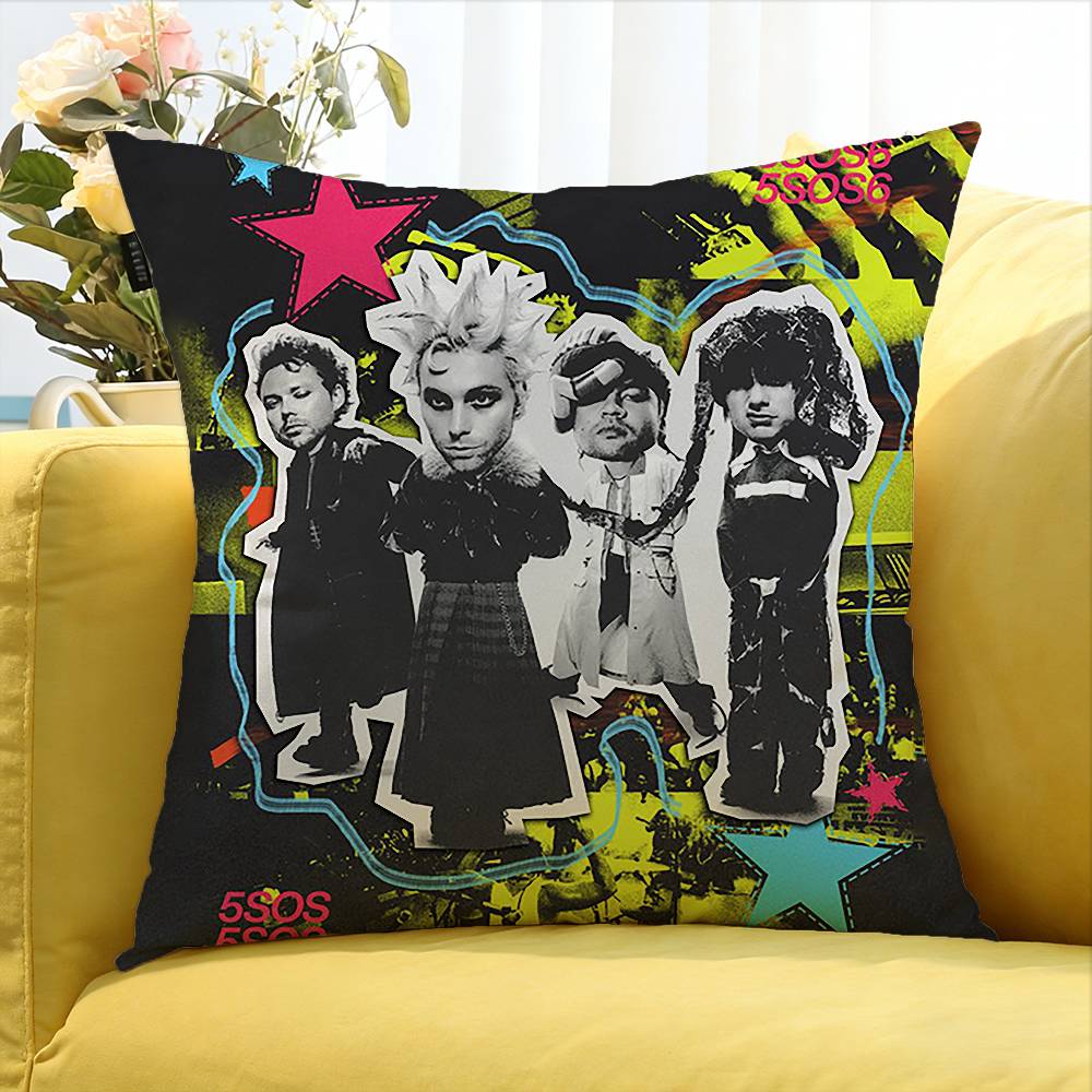 5 SSeconds of Summers 5SOS World Various Sizes Square Pillow Case For Car Home Bedchamber Decor
