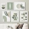 Абстракция бежевый геометрия шалфей зеленый солнце луна лист плакаты холст картины настенное искусство печать фотографии гостиная интерьер домашний декор