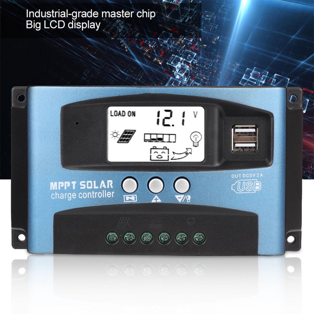 MPPT 40/50/60/100A Солнечный контроллер Dual USB LCD Display 12V 24V MPPT Солнечный контроллер батареи Солнечный контроллер