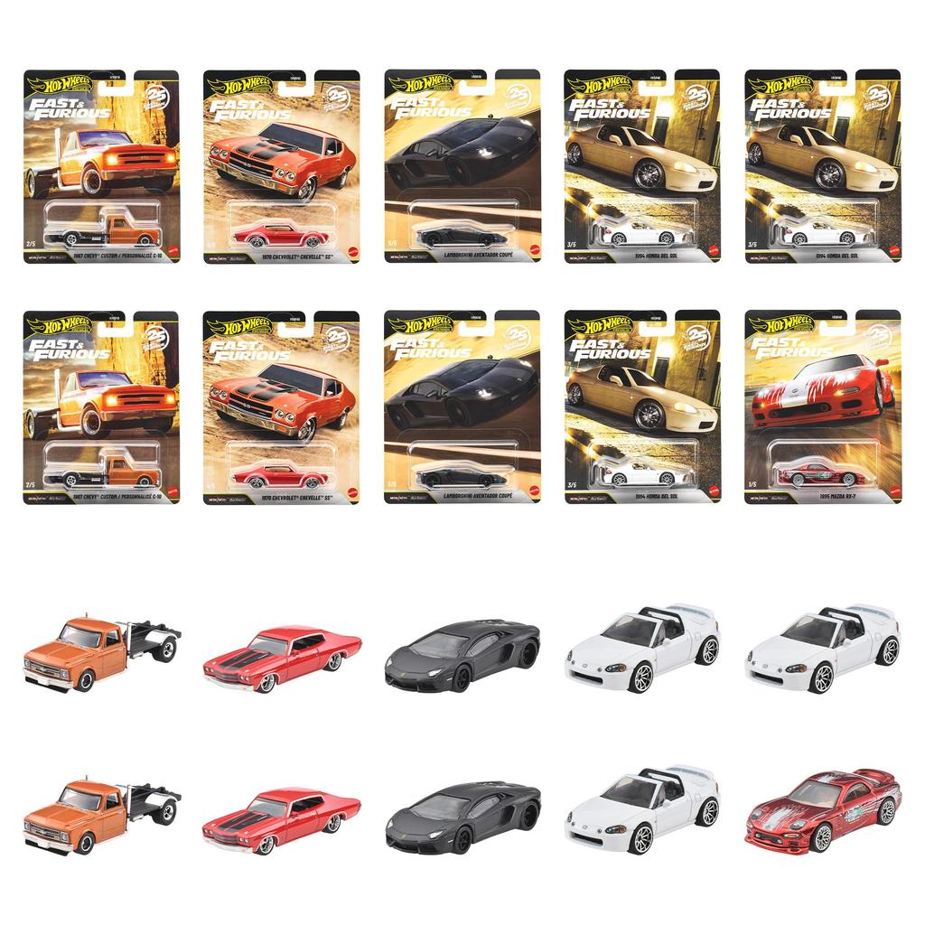 Hot Wheels Форсаж Премиум Ассортимент Машинки Игрушки Литые Машинки Эпох & (Ящик 10) - 3+ - Многоцветный (HNW46-986P)