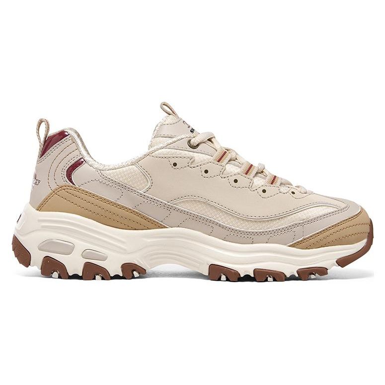 Skechers Planet Bear Сетчатые кроссовки из синтетической кожи Удобные Модные Низкие Папины кроссовки Женские кроссовки Бежево-коричневые 896262-NAT