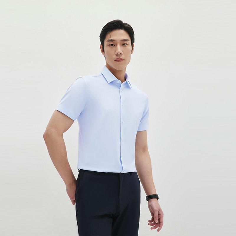 Temperature controlled short sleeved easy to maintain business shirt
