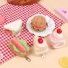 Kawaii Simulation Food Plush Keychain Creative Sandwich Hamburger Cake Keyring Bag Pendant Key Accessories Couple Gifts