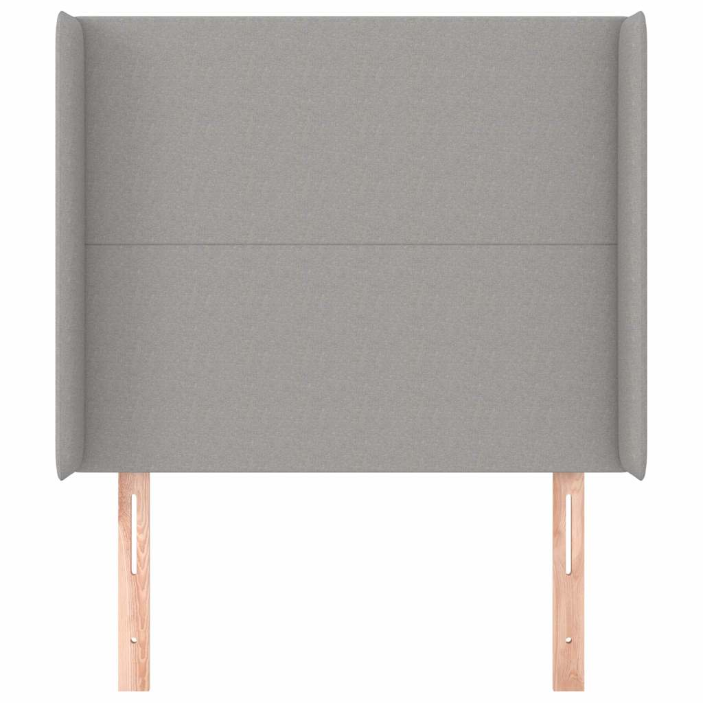 vidaXL Kopfteil mit Ohren Hellgrau 93x16x118/128 cm Stoff