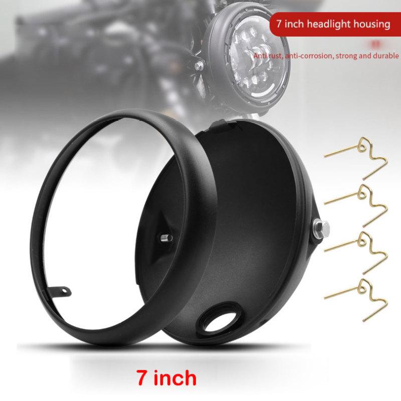 1 Set 7-inch Motorcycle Headlamp Housing Headlight Cover Holder Retro Light Shell Modified