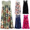 Fashion Plus Size Dress Women Sleevelss Lace Print Dress Loose Casual Summer Dress