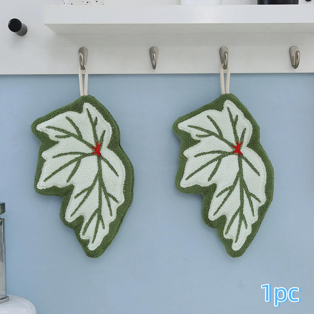 Лист Салфетка Полотенце для рук Коралловое махровое полотенце Кухонная уборка Бытовое Мягкое Впитывающее Креативное Подвесное Полотенце для рук для ванной комнаты