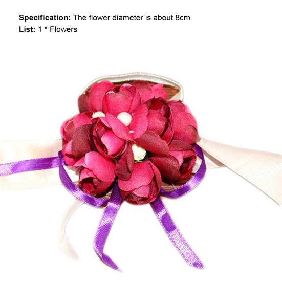 Цветок на запястье Яркий узор Искусственный жемчуг Лента Ткань Милый Свадебный Цветочный Браслет для Свадьбы