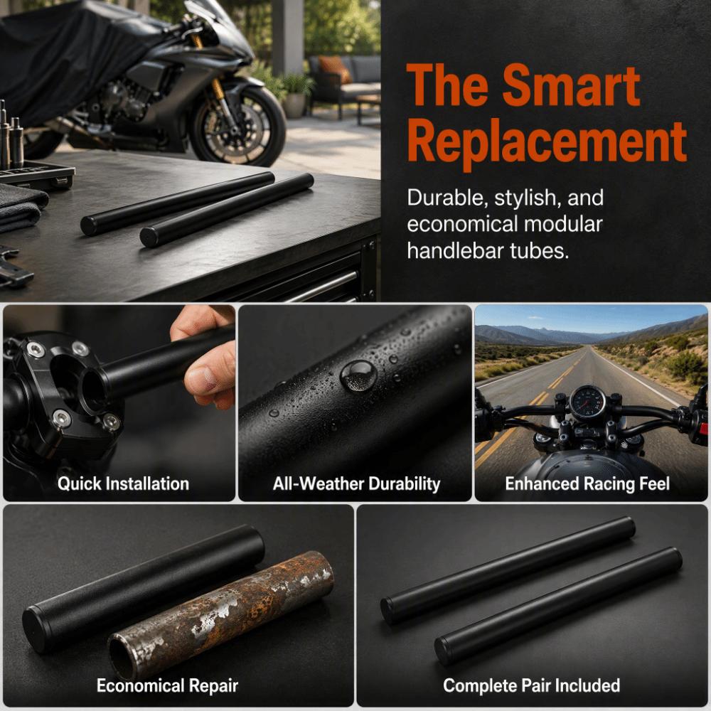 2pcs 7/8 Inch Diameter Motorcycle Handlebar Tubes Handlebar Replacement Accessory Custom Bike Build