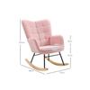 Кресло-качалка - MUVOE - Имитация овчины - Розовый - Грузоподъемность 120 кг - Элегантный