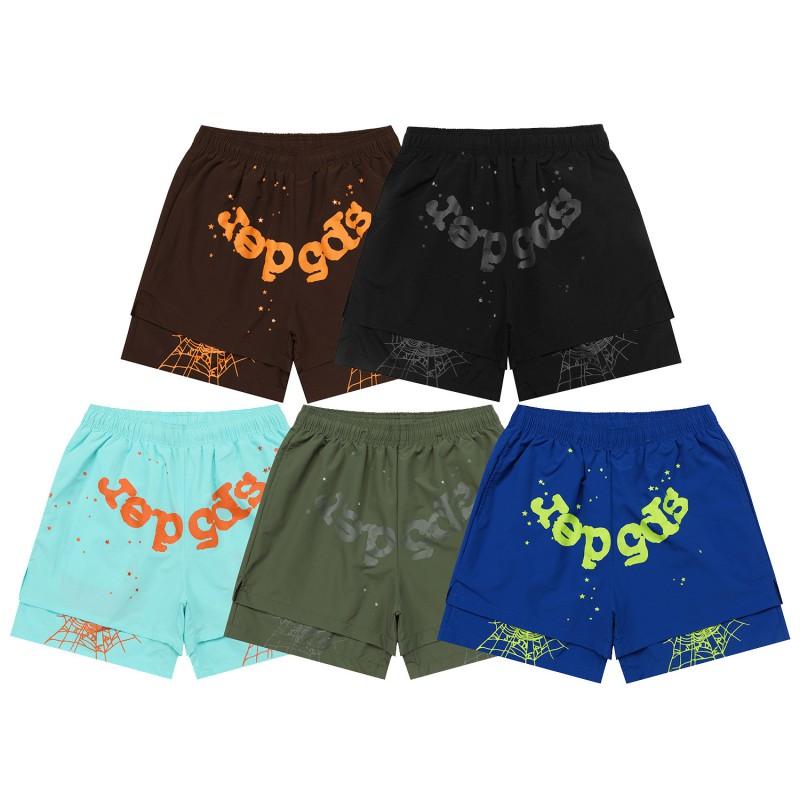SP5DER Web Streetwear Shorts Hip Hop Style 5 Inch Couples