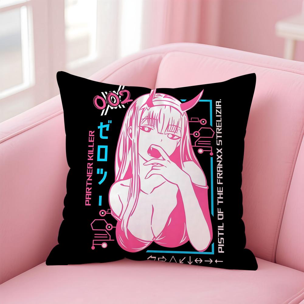 Аниме D-Darling In The Franxx 02 Наволочка Подушка Короткий Плюш Невидимая Молния Комната Диван Наволочка