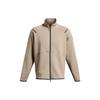 UA Unstoppable Logo Print Fleece Stand Collar Long Sleeve Jacket Men Jacket Khaki 1383043-203
