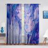 Мраморные абстрактные синие фиолетовые тюлевые шторы с мрамором для гостиной, спальни, кухни, украшения, прозрачные оконные шторы