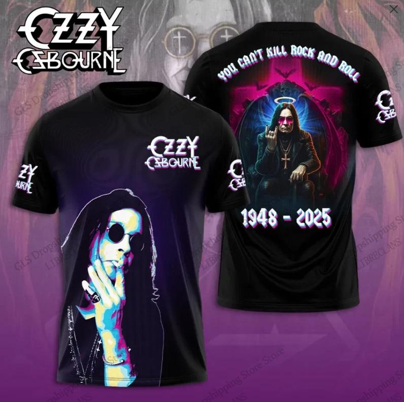Новая футболка с 3D-принтом Ozzy Osbourne для рок-группы, мужская, женская, модная, больших размеров, уличная, винтажная, топы, футболки, Харадзюку, с коротким рукавом