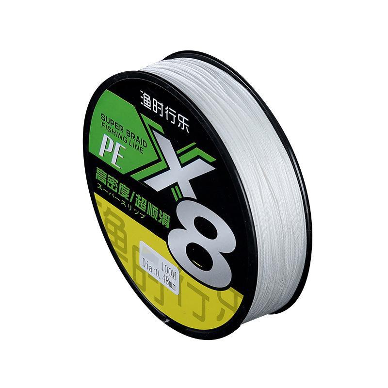 8-ми прядная плетеная рыболовная леска из полиэтилена, 100 м, высокая прочность на разрыв, устойчивость к поклевкам, износостойкость, дальний заброс, повышенная прочность.