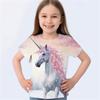 Футболка для девочек с изображением мультяшных животных и лошадей, футболки для девочек, детская подарочная футболка с коротким рукавом, повседневная футболка, детская одежда