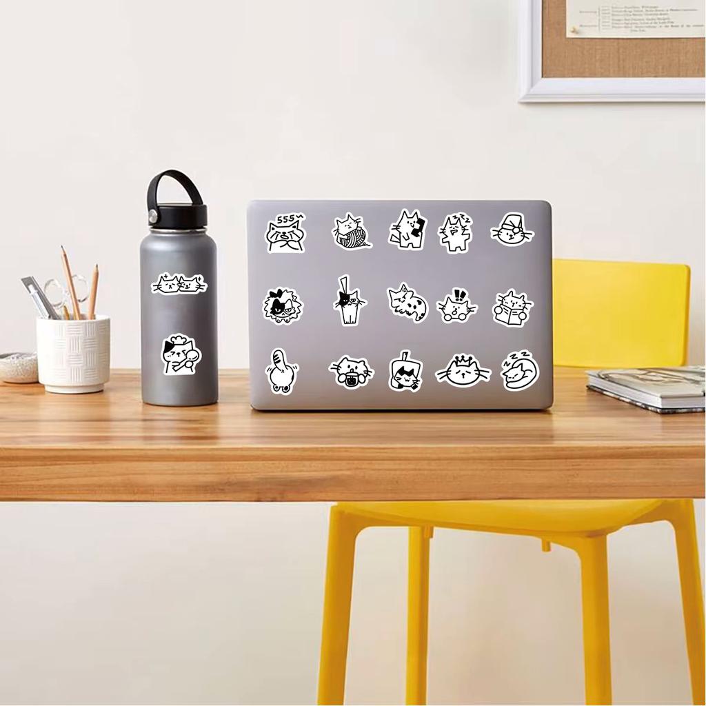 110 шт. Наклейки с набросками котят, для блокнота, граффити, чехлов, подарок, скейтборд, DIY, ноутбук, телефон, граффити, ПВХ, водонепроницаемые, наклейки для багажа