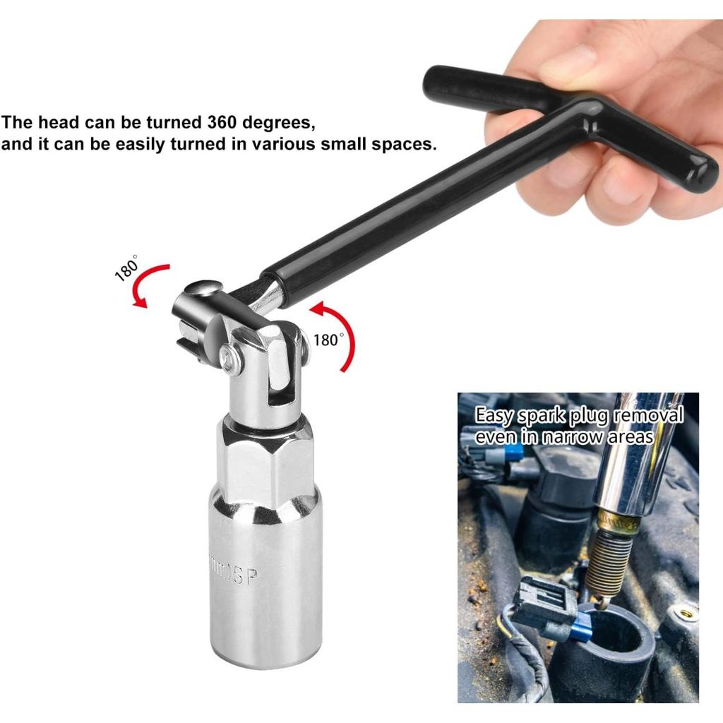 Ключ для свечей зажигания, набор ключей для свечей зажигания, 4 шт., 16 мм/18 мм/21 мм, свечи зажигания с Т-образной рукояткой, торцевой ключ для свечей зажигания