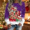 Women's Sweater Christmas Reindeer Snowflake Sportswear Holiday Print Party Christmas Round Neck Top Autumn and Winter XXS-6XL