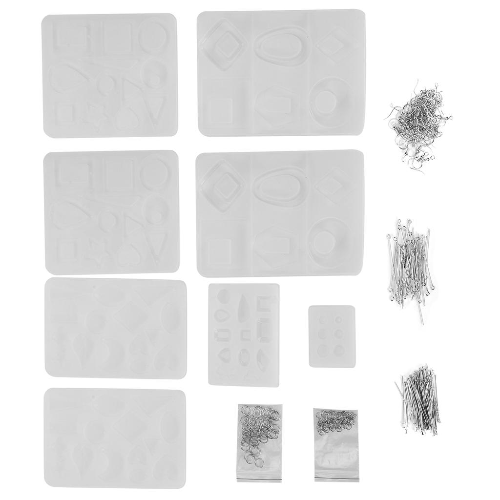Silicone Casting Molds Tools Open Eye Pins Rings Set for Jewelry Pendant DIY Craft Making