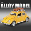 Travel Version 1/32 Beetle Alloy Classic Car Model Diecasts Metal Retro Vehicles Car Model Simulation Sound Light Kids Toys Gift