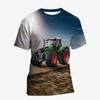 Детская одежда Детская одежда Футболка с принтом трактора для малышей с короткими рукавами Модные футболки с круглым вырезом 2024 Детская летняя одежда