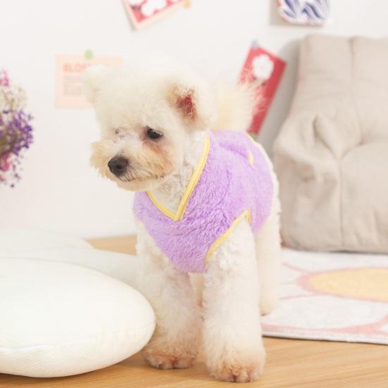 Двусторонний плюшевый пуловер для собак, удобный для ношения на двух ногах, с тяговым кольцом