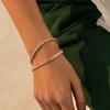 New AAA Cubic Zirconia Stone Tennis Bracelets Gold Stainless Steel Metal Chain Bracelet for Women Punk Hip Hop Jewelry