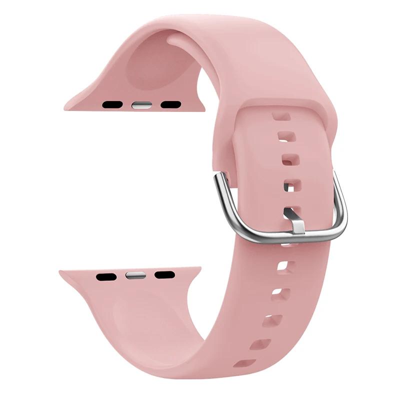 Ремешок Для Apple Watch Ремешок 44мм 45мм 49мм 42мм 41мм 40мм Аксессуары Силиконовый Браслет Correa iWatch Серия 8 9 Ultra SE 6 7 5 4