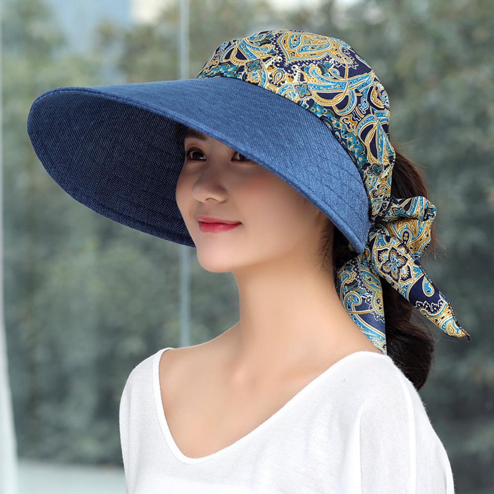 Women Sun Hat Wide Brim Uv Protective Summer Foldable Outdoor Cycling  Beach Cap