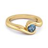 London Blue Topaz Modern Bypass Band Ring - 925 Sterling Silver Gold Vermeil