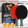 Boshi Ka Table Tennis Set: High-Elastic Rackets with Horizontal Grip - Includes 2 Rackets & 3 Balls for Beginner Training