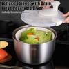 Stainless Steel Salad Spinner with Drain Basket Anti-Slip Base Stop Button