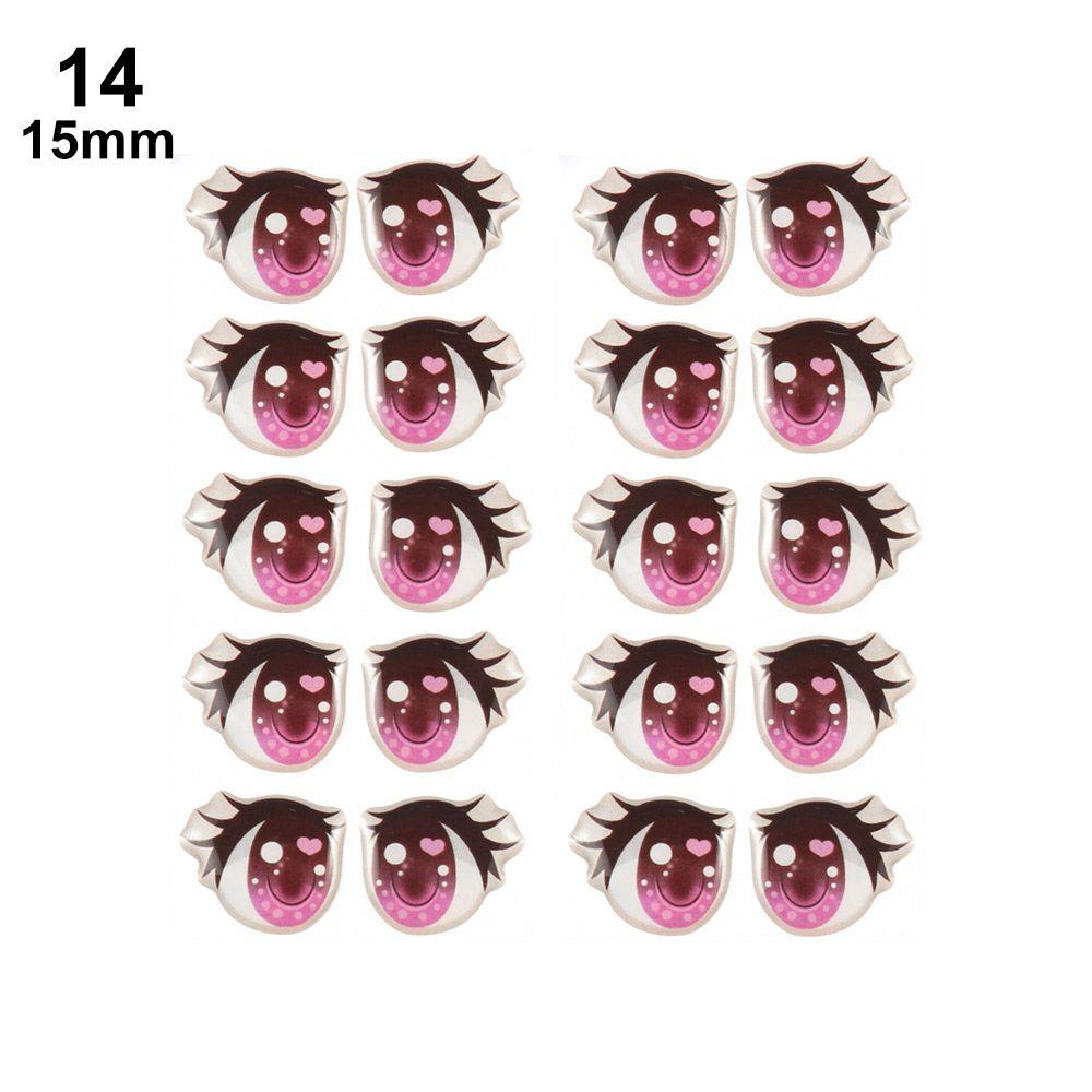 Anime Figurine Doll Cartoon Eyes Stickers Clay Decals Love Cute Sticker Face Organ Paster