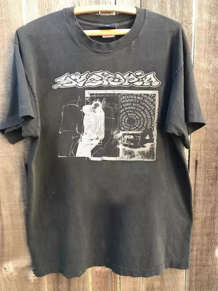 Дистопия Краст-панк группа Сводит МЕНЯ с ума Футболка Полный размер S-4XL